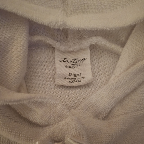 Starting Out Terry Short Sleeve Coverup with a hood 12/18 month white - Picture 4 of 4